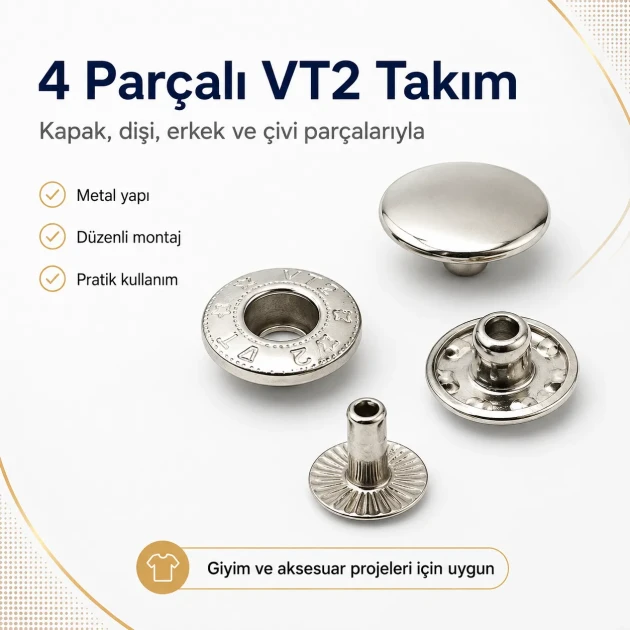 VT-2 Snap Button 10 mm (0.39 in) Metal Snap Fastener C0021