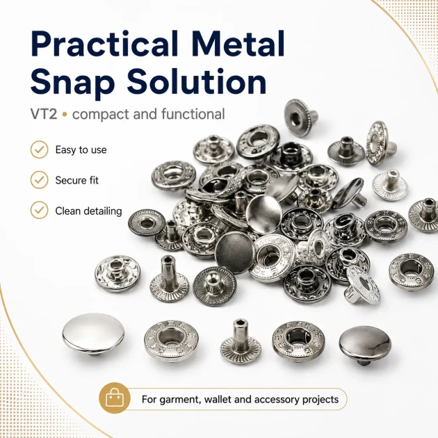 VT-2 Snap Button 10 mm (0.39 in) Metal Snap Fastener C0021