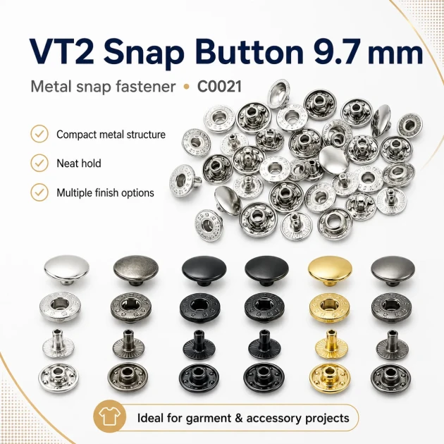 VT-2 Snap Button 10 mm (0.39 in) Metal Snap Fastener C0021