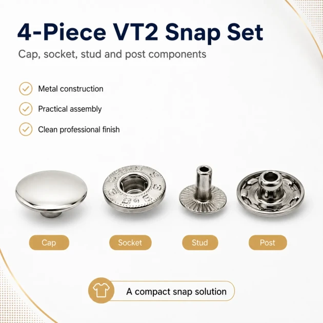 VT-2 Snap Button 10 mm (0.39 in) Metal Snap Fastener C0021