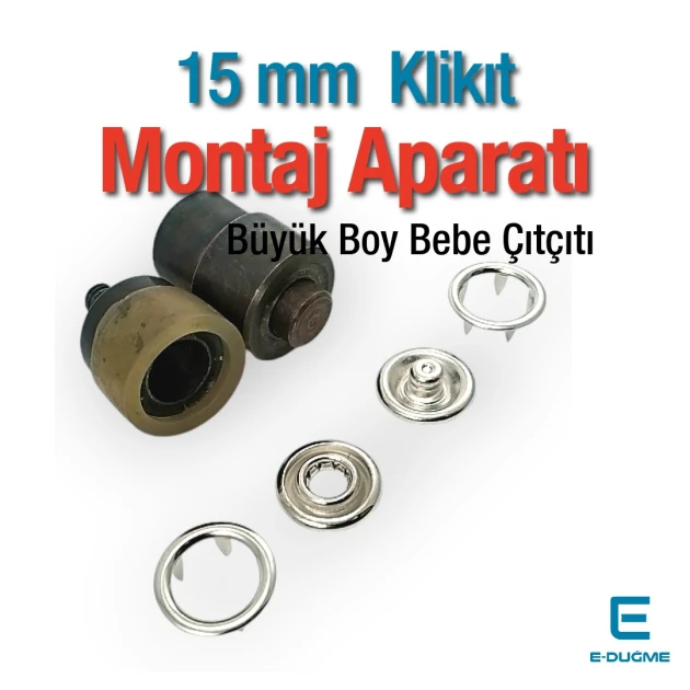 15 mm Prong Snap Fasteners Mold 0,59" - 2 Prong Circle Snap Fasteners Fastening Tool KLP00115