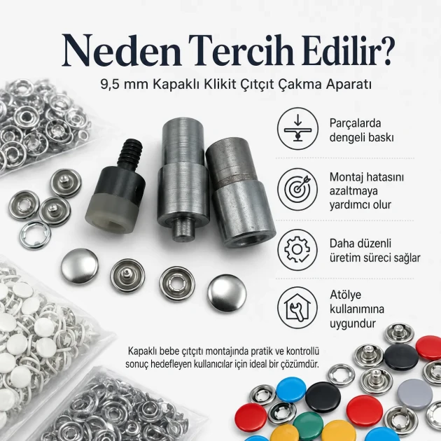 Prong Snap Fasteners Mold - Lid Snap Fasteners 9,5 Fastening Tool KLP0092