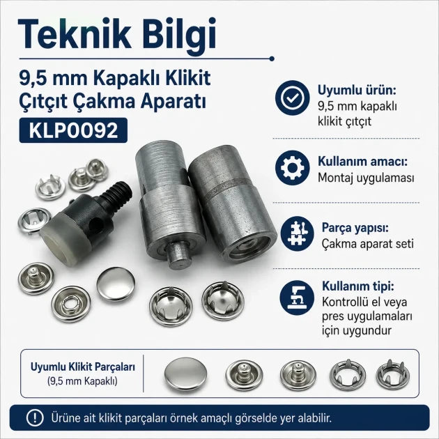Prong Snap Fasteners Mold - Lid Snap Fasteners 9,5 Fastening Tool KLP0092