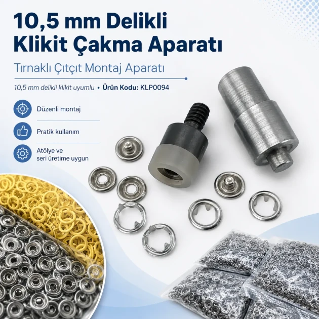 Ring-Style Prong Snap Setting Die for 10.5 mm / 0.41 in Snap Fasteners, precision tool for fabric-friendly snap installation
