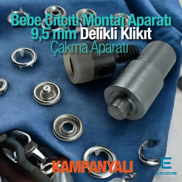 Klikıt Çıtçıt Kalıbı - Delikli Klikıt 9,5 Çakma Aparatı KLP0095