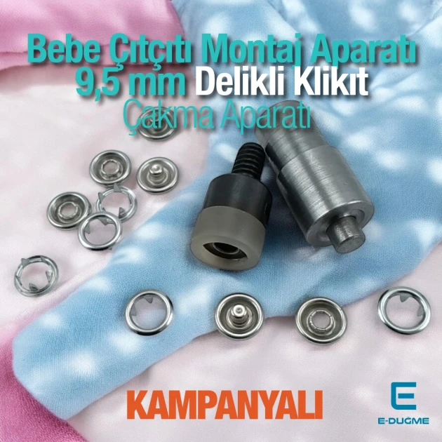 Klikıt Çıtçıt Kalıbı - Delikli Klikıt 9,5 Çakma Aparatı KLP0095
