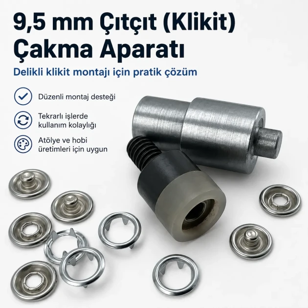 Ring-Style Prong Snap Setting Die for 9.5 mm / 0.37 in Snap Fasteners, high-precision tool for flawless snap installation
