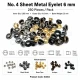 4 No Saç Kuşgözü 6 mm Plastik veya Metal Pul Seçenekli 250 Adet/Paket, dayanıklı ve estetik tasarım ile çanta, ayakkabı ve