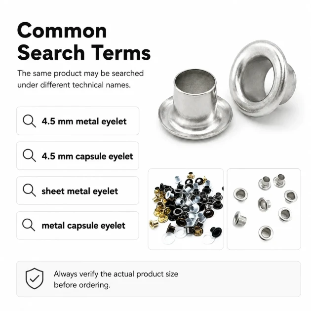 2 No Saç Kuşgözü 4,5 mm İç Çap Plastik veya Metal Pul Seçenekli 250 Adet/Paket