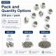 Long-Barrel Sheet Steel Eyelet 4.5 mm / 0.177 in Inner Diameter with Washer Options, 250 Pieces K0003U