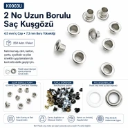 Long-Barrel Sheet Steel Eyelet 4.5 mm / 0.177 in Inner Diameter with Washer Options 250 Pieces K0003U