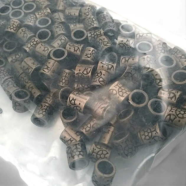 Desenli Bağucu Antik Sarı Metal Boncuk Şekil Giriş 5,8 mm PBB008PROMO