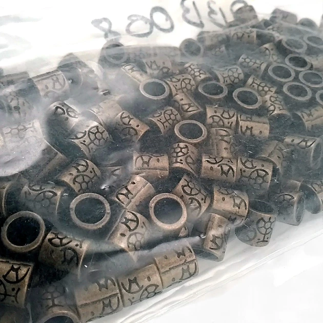 Desenli Bağucu Antik Sarı Metal Boncuk Şekil Giriş 5,8 mm PBB008PROMO