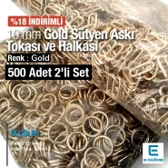 10 mm / 0.39 in Gold Zamak Bra Strap Slider and Ring Set, 500 Pairs PBT0006PROMO