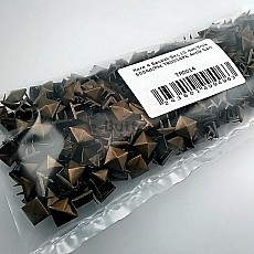 Metal Trok Antique Yellow 10 mm Four Legged Pyramid Patterned Prong Stud (500 pcs / Package) TR0014PKA
