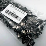 Metal Trok 10 mm Black Nickel Prong Stud Four Legged Pyramid Patterned (500 pcs / Package) TR0014PKB