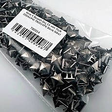 Metal Trok 10 mm Black Nickel Prong Stud Four Legged Pyramid Patterned (500 pcs / Package) TR0014PKB