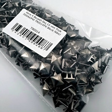 Metal Trok 10 mm Black Nickel Prong Stud Four Legged Pyramid Patterned (500 pcs / Package) TR0014PKB