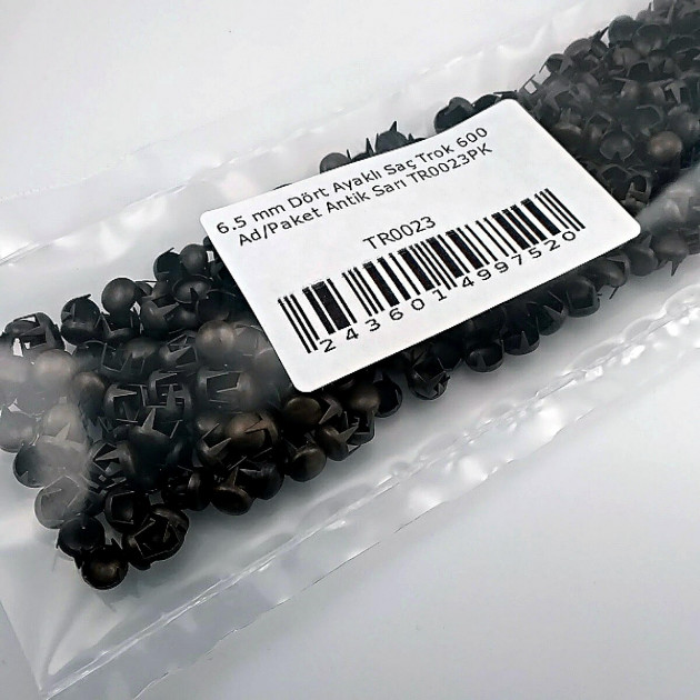 Metal Trok 6,5 mm Antique Yellow Four Legged Prong Stud (600 pcs / Package) TR0023PKA