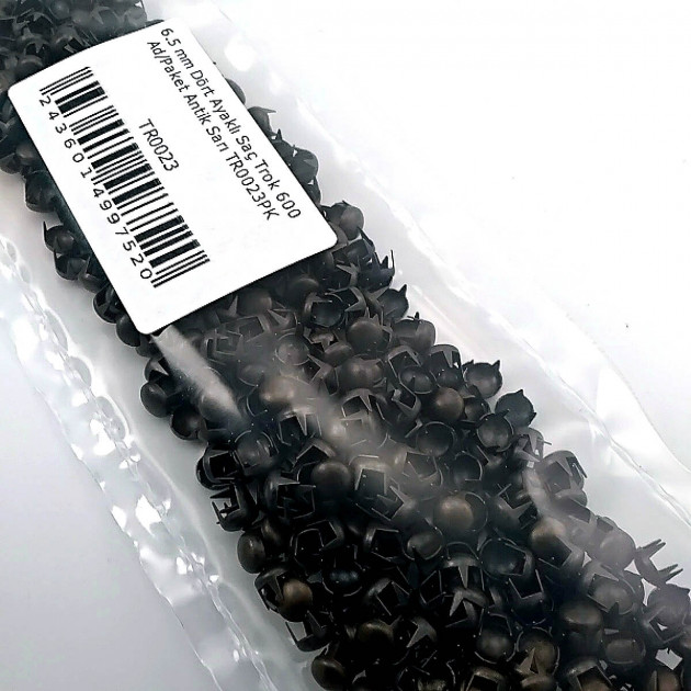 Metal Trok 6,5 mm Antique Yellow Four Legged Prong Stud (600 pcs / Package) TR0023PKA