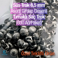 Asorti Six Legged Swirl Pattern 8,5 mm Metal Trok Prong Stud (650 pcs / Package) TR0027PKAS