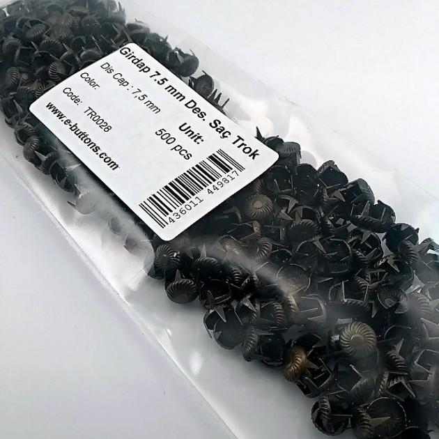 Metal Trok Antique Yellow 7.5 mm Prong Stud Swirl Pattern Six Legged (500 pcs / Package) TR0028PK06