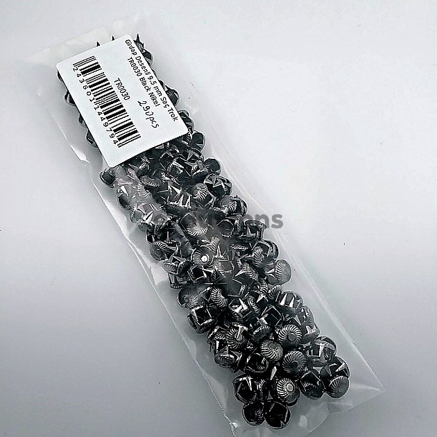 Metal Trok 9.5 mm Black Nickel Swirl Pattern Four Legged Prong Stud (290 pcs / Package) TR0030PKB