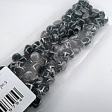 Tırnaklı Saç Trok 9.5 mm Siyah Nikel Renk Girdap Desenli Süs Trok (290 Ad/Paket) TR0030PKB