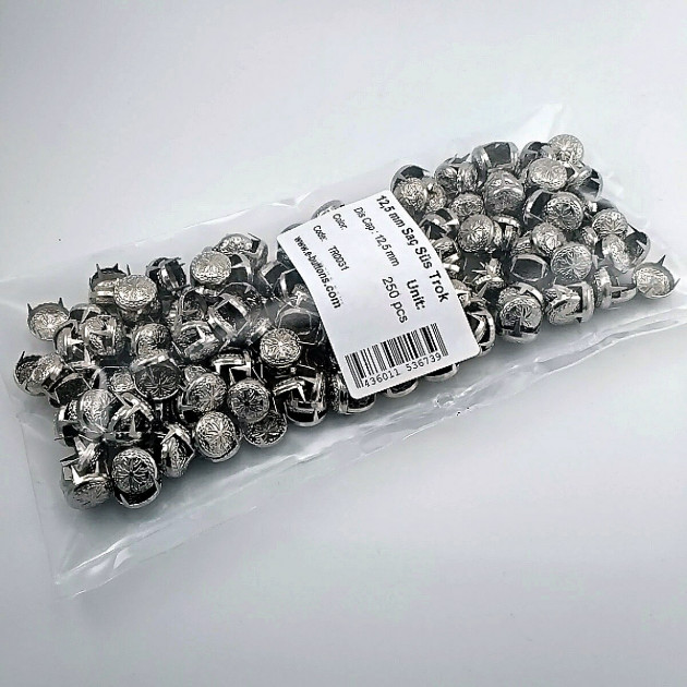 Patterned Metal Trok 12. 50 mm Six Legged Prong Stud (250 pcs / Package) TR0031PK