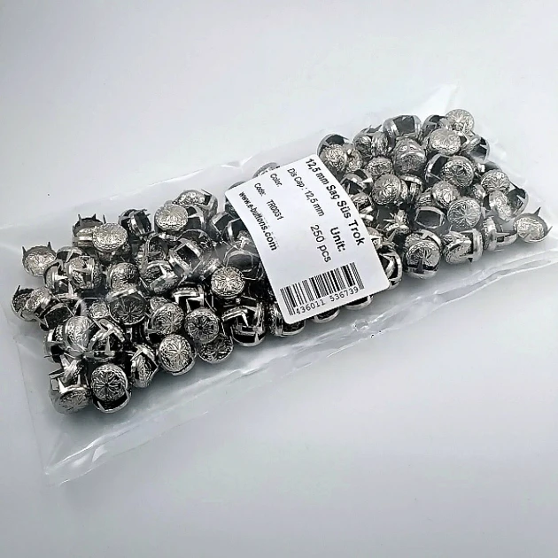 Patterned Metal Trok 12. 50 mm Six Legged Prong Stud (250 pcs / Package) TR0031PK