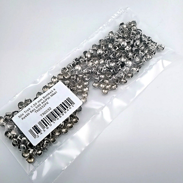 Metal Trok 7,5 mm Nickel Four Legged Prong Stud (500 pcs / Package) TR0032PKN