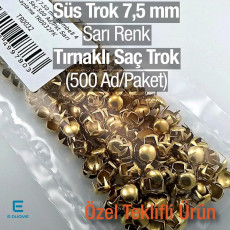 Metal Trok 7,5 mm Yellow Four Legged Prong Stud (500 pcs / Package) TR0032PKS