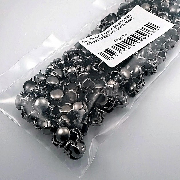 Metal Trok 9,5 mm Black Nickel Four Legged Prong Stud (500 pcs / Package) TR0034PKB