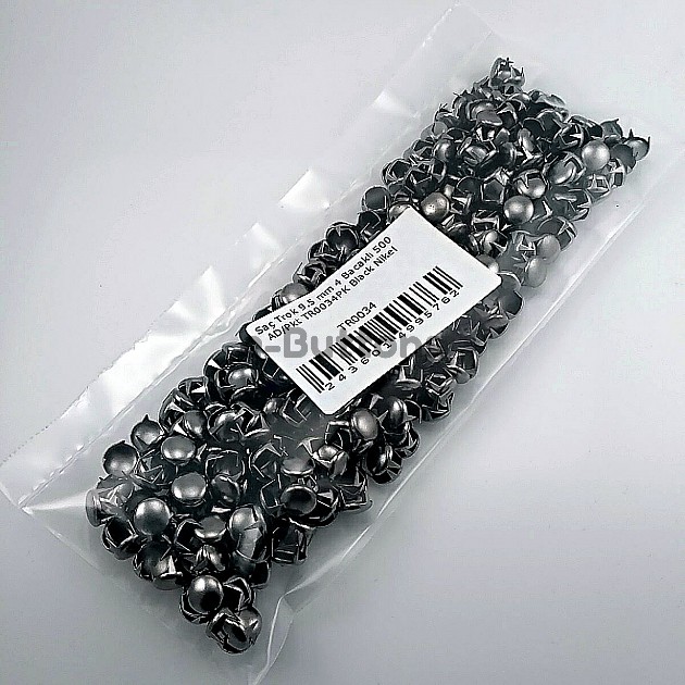 Metal Trok 9,5 mm Black Nickel Four Legged Prong Stud (500 pcs / Package) TR0034PKB