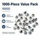 9 mm (0.35") Cap and 7.5 mm (0.30") Post Steel Single Cap Rivet - 1000 Pieces, Durable Stainless Steel Rivets for Crafting