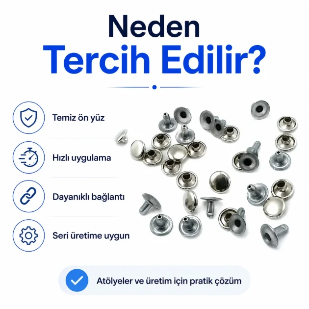 9 mm (0.35") Cap and 7.5 mm (0.30") Post Steel Single Cap Rivet - 1000 Pieces, Durable Stainless Steel Rivets for Crafting