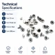 9 mm (0.35") Cap and 7.5 mm (0.30") Post Steel Single Cap Rivet - 1000 Pieces, Durable Stainless Steel Rivets for Crafting