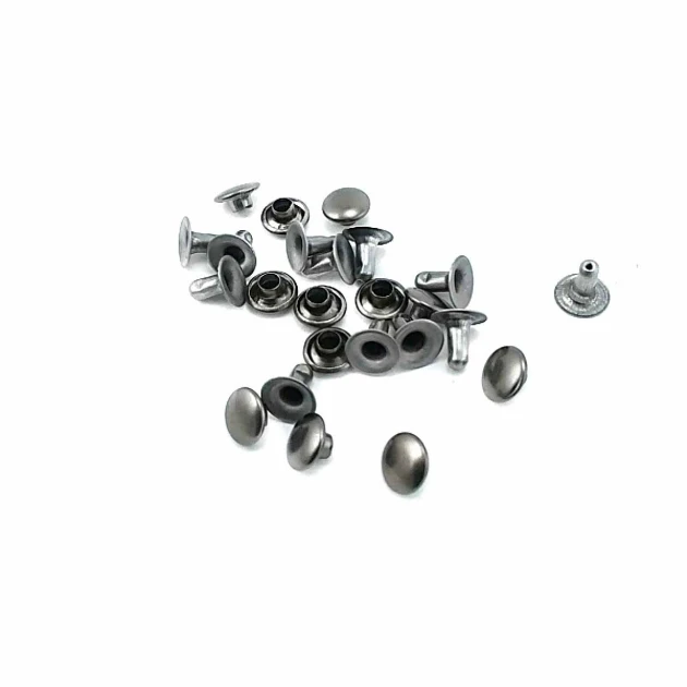 0 Rivet 6 mm (0.24") Cap with 6-6.5 mm (0.24"-0.26") Post Steel Rivet – 1000 Pieces R0006 for crafting and sewing projects