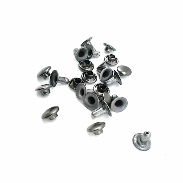 0 Rivet 6 mm (0.24") Cap with 6-6.5 mm (0.24"-0.26") Post Steel Rivet – 1000 Pieces R0006 for crafting and sewing projects