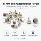 11 mm (0.43") Cap Standard Post Steel Single Cap Rivet – 250 Pieces, ideal for securely fastening thick materials with a