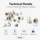 11 mm (0.43") Cap Standard Post Steel Single Cap Rivet – 250 Pieces, ideal for securely fastening thick materials with a