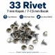 7 mm Plain Metal Rivet for garments and crafts, 500 pieces pack