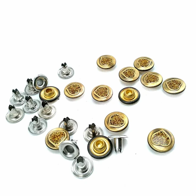Heart Design Silvery Sheet Rivet 10 mm