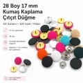 28L / 17 mm Fabric Covered 54 System Snap Buttons, 100 pcs/Pack KAP0028CT