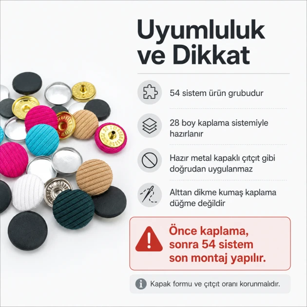 28L / 17 mm Fabric Covered Snap Buttons, 100 pcs Pack - Ideal for jackets, coats, and accessories