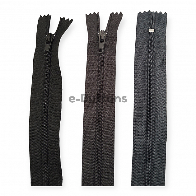 Nylon Coil Zipper 25 cm #3 9,84" Pants, Skirt and Dress Zips Close End ZPS0025T5