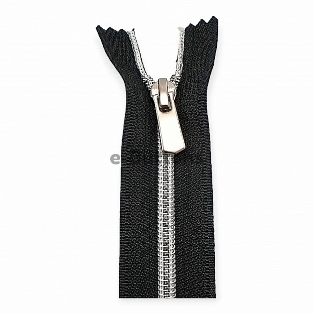 Nylon Coil Zipper 16 cm #5 6,30" Metallic Teeth Jacket Zipper Close End ZPSM0016T10
