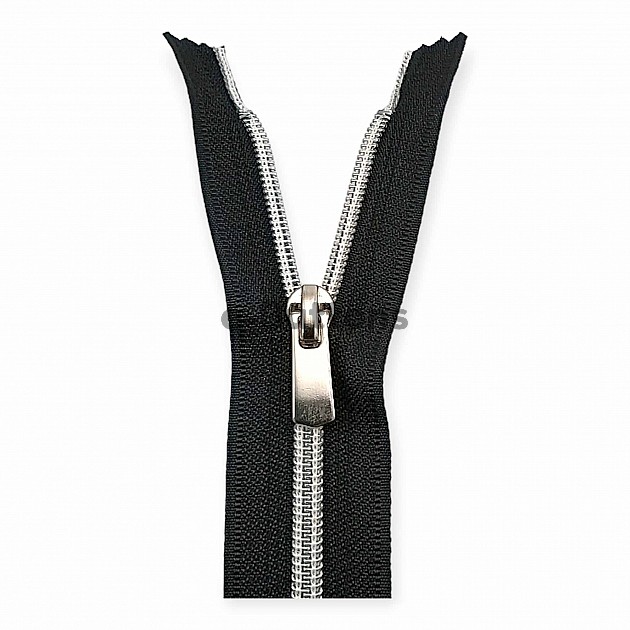 Nylon Coil Zipper 18 cm #5 7,10" Metallic Teeth Jacket Zipper Close End ZPSM0018T10