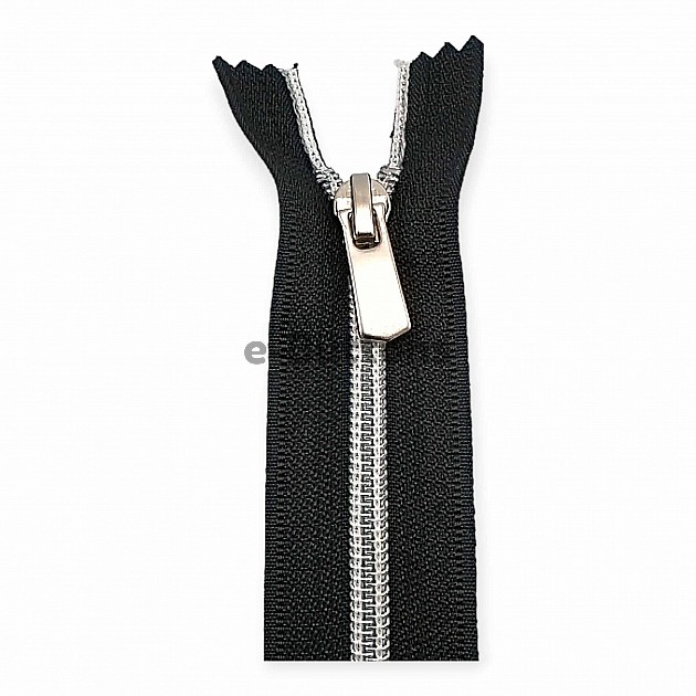 Nylon Coil Zipper 20 cm #5 7,90" Metallic Teeth Jacket Zipper Close End ZPSM0020T10