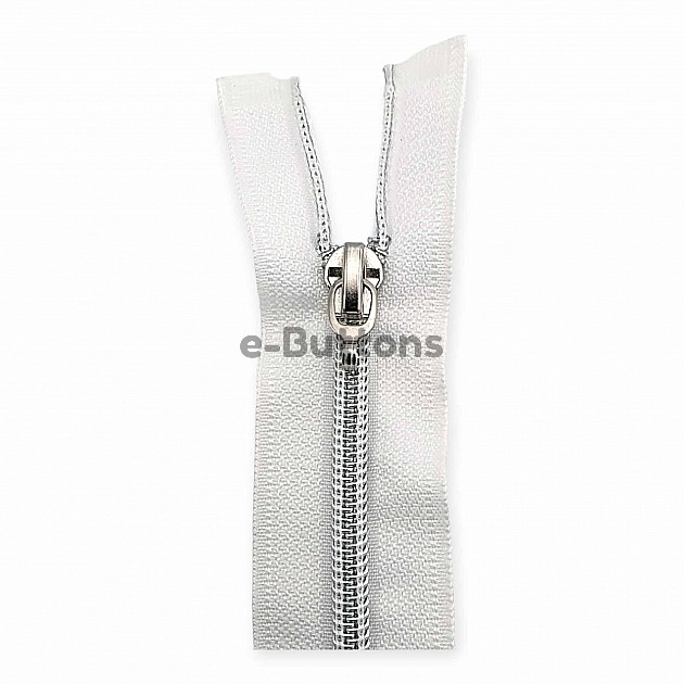 Nylon Coil Zipper 20 cm #5 7,90" Metallic Teeth Jacket Zipper Close End ZPSM0020T10